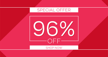 96% off special offer banner, 96% off simple banner design