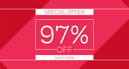 97% off special offer banner, 97% off simple banner design