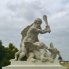 KARLSRUHE, GERMANY - Oct 17, 2020: Statue im Schlosspark Karlsruhe