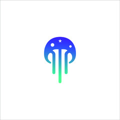 logo jellyfish vector templet icon