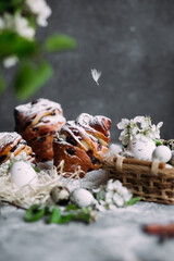 Easter cake craffin with candied fruits