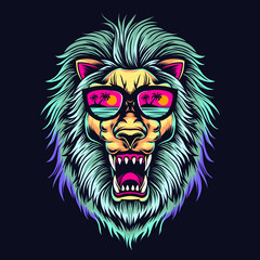lion head illustration vector