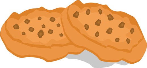 two chocolate biscuit with chocochips