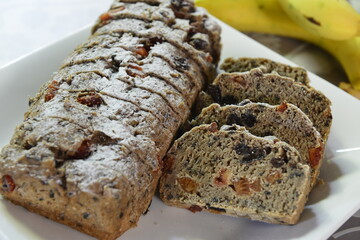 Fresh Homemade Rye Bread with various grains 