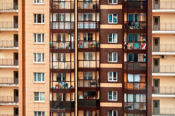 Typical apartment buildings in urban area.