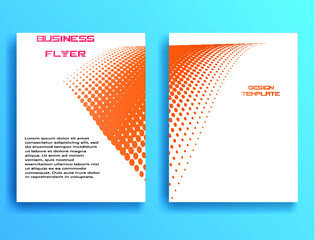 Set of Business Flyer Template with Halftone Dots. Vector Illustration