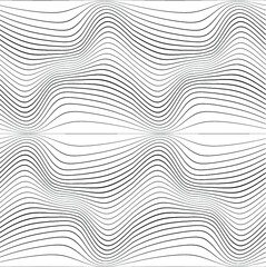 Abstract warped Diagonal Striped Background . Vector curved twisted slanting, waved lines texture
