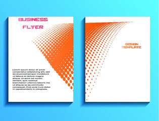 Set of Business Flyer Template with Halftone Dots. Vector Illustration