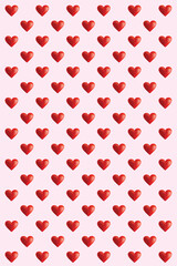 ハートが並んだかわいい愛のイラストイメージ Juxtaposed hearts. Illustration of love image cards