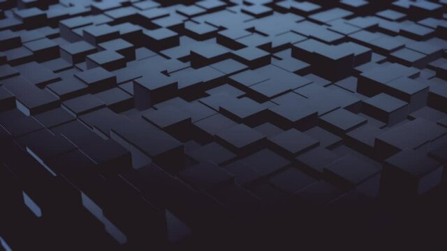 3D looping animated background of black cubes. Seamless looping. Video animation Ultra HD 4K 3840x2160
