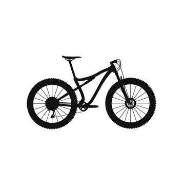 Double Suspension Mountain Bike On White Background