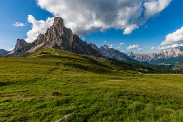landscape forest in trentino with dolomiti mountain
