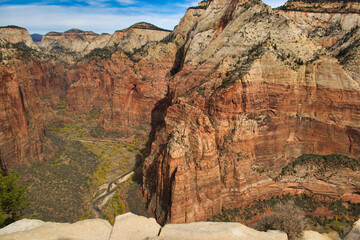 Zion National Park in Utah, view from Angels Landing