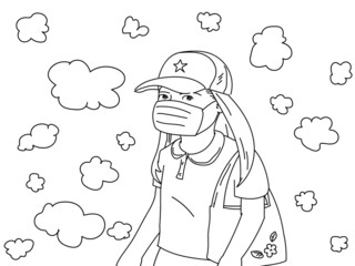 Cartoon wearing a mask cartoon