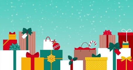 Colorful Christmas gifts under the snow