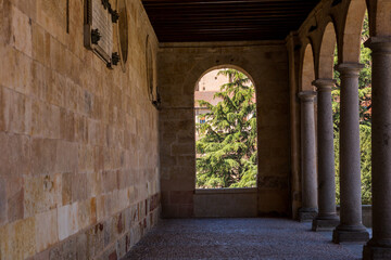 Old historic cloister in Salamanca