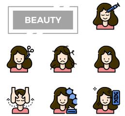 Beauty icon set.