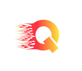 Q Fire Creative Alphabet Logo Design Concept