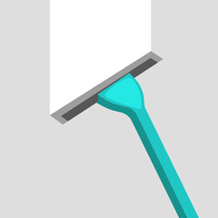 Scraper for cleaning windows. Vector illustration.