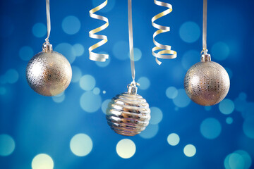 Christmas golden star ornaments in holiday night