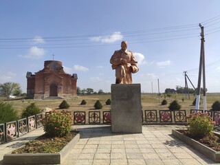 soldier monument and church