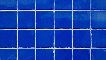 Blue retro tiles grid background