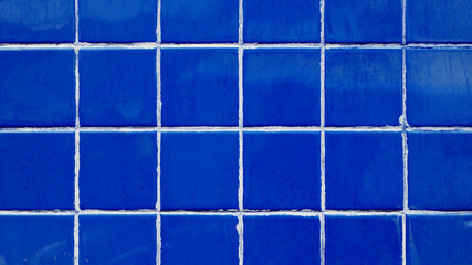 Blue retro tiles grid background