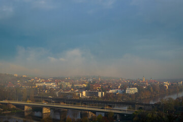 Obraz premium panorama of the City Kitzingen in November 
