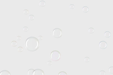 Transparent soap bubble pattern on a gray background wallpaper