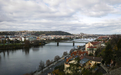 Fototapeta premium Typy překladů Přeložit text Zdrojový text 75 / 5000 Výsledky překladu View of Prague Castle and the Vltava River in Prague, the capital of the Czech Republic Více o zdrojovém textu Pro další informace
