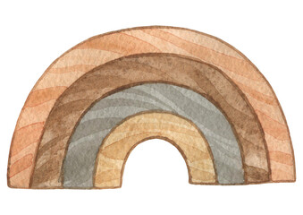 Original watercolor picture. Wooden toy.