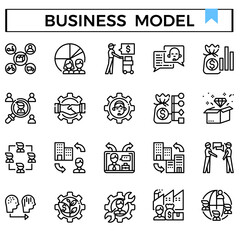 Business model icon set.