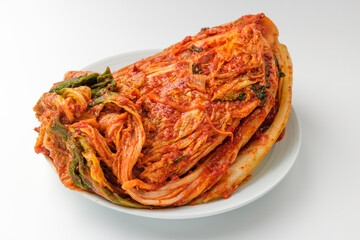 Chinese cabbage kimchi on a white background