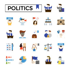 Politics icon set.