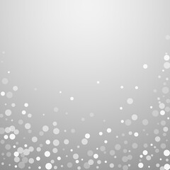 White dots Christmas background. Subtle flying sno