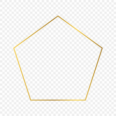 Gold glowing pentagon shape frame