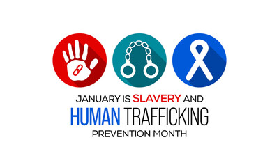 Vector illustration on the theme of National Slavery and Human Trafficking prevention month observed each year during January.
