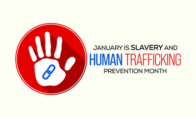 Vector illustration on the theme of National Slavery and Human Trafficking prevention month observed each year during January.