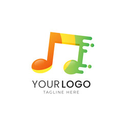 Colorful abstract gradient logo template vector