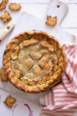 Freshly baked cherry pie homemade dessert idea