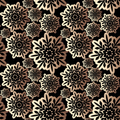 Snowflake gold foil seamless pattern. Snow pattern with luxury snowflakes. Festive Christmas and New Year background. Winter vector illustration