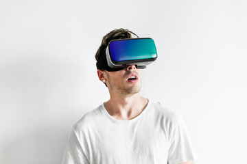 Man enjoying a VR headset
