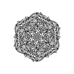 Flower Mandala. Vintage decorative elements. Oriental drawing. Islam, Arabic, Indian, Moroccan, Spanish, Turkish, Pakistani, Chinese, mystical, ottoman motives. Coloring book page