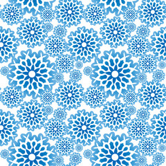 Snowflake seamless pattern. Snow pattern with snowflakes. Festive Christmas and New Year background. Winter vector illustration