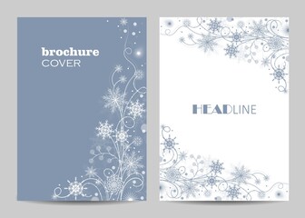 Modern brochure cover design with winter pattern