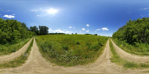 Road in the Fields HDRI Panorama