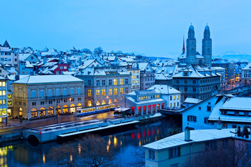 Zürich im Winter, Schweiz