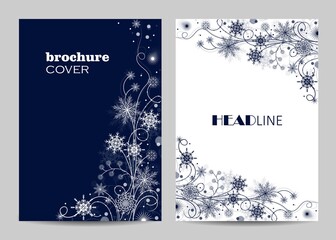 Modern brochure cover design with winter pattern - 393306302