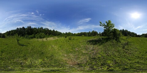 Fototapeta na wymiar Spring Countryside Green HDRI Panorama