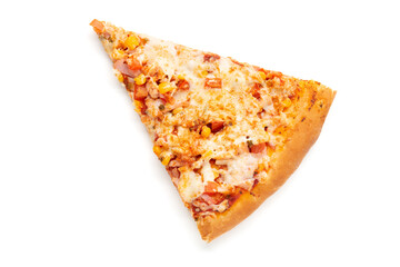 slice of pizza isolated on a white background